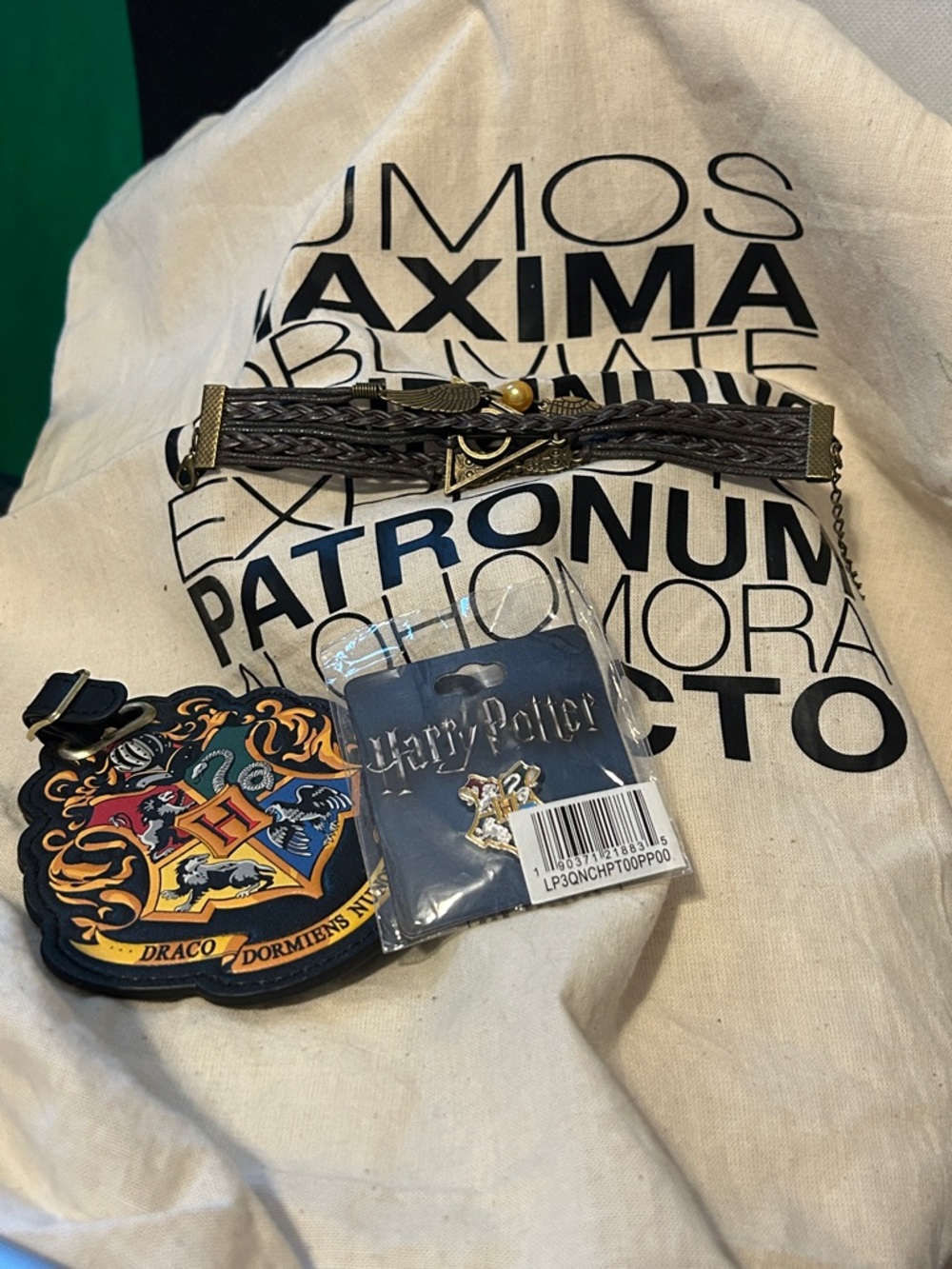 Harry Potter Bracelet, Pin, Luggage Tag, & Tote